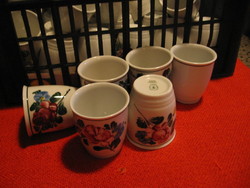 Retro Lilien porcelán decis poharak  Alpenflora Josefine, darabra eladók