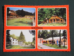 Postcard, Sikonda, mosaic, camping pioneer camp, beach, Tanya tavern view, detail, 1982-