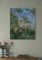 Texturált absztrakt festmény, arany részletekkel, 40x50cm