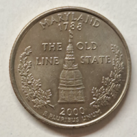 2000.  Maryland emlék USA negyed dollár " Szövetségi Államok" sorozat (242)
