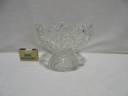 Retro üveg asztalközép, mogyoró, egyéb kínáló tál