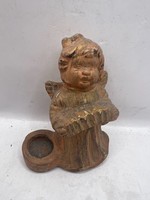 Kerámia szobor, gyertyatartó, antik, 7 cm-es nagyságú. 6882