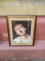 Ásító inas gobelin kép