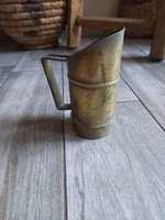 Patinás antik réz mérce pohár (14,3x12x6,8 cm)