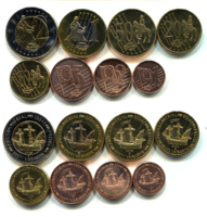 Euro mintakészlet Észtország 2003., átmérő: 22-35 mm, vastagság: 3 mm.