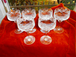 6 db ólomkristály pezsgős kehely 15 cm