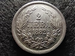 Bulgária I. Sándor (1879-1886) .835 Ezüst 2 Leva 1882