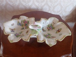 B014 Herendi porcelán Viktória mintás VBO Dupla asztalközép kínáló tál 46 cm
