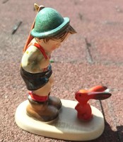 Hummel goebel figurális porcelán -  Vadász kisfiú nyuszival