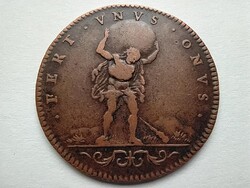 Német Államok Nürnberg XIV. Lajos Rechenpfennig sárgaréz 4,4g 25mm zseton