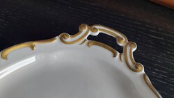 Zsolnay pajzspecsétes porcelán arany Stafír süteményes tál