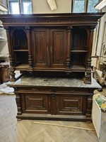 German Antique Sideboard with Intact Marble Top