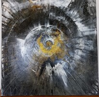"FRAKTÁLOK A FALON avagy fantázia-absztrakt"festmény feszitett vásznon 50x 50 cm