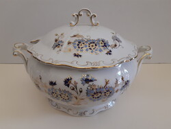 VITRIN ÁLLAPOTÚ!!! Zsolnay búzavirágos porcelán leveses tál fedővel