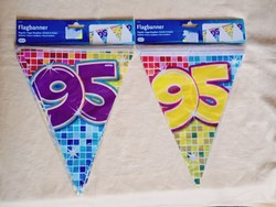 _ Party számos zászlófüzér zászlógirland dekoráció 6m rendezvényre bulira 2 csomag egyben 12m