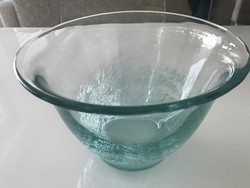 Karcagi fátyolüveg tál vagy kaspó, 23 cm átmérő