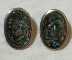 Alpakka fülklipsz,abalone kagylóval.