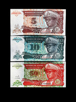UNC - BANKJEGYEK- ZAIRE 5 - 10 - 50 ZAIRES - 1993 nagyon szépek!
