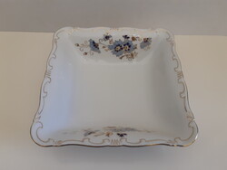 VITRIN ÁLLAPOTÚ!!! Zsolnay búzavirágos porcelán salátás négyszög tál