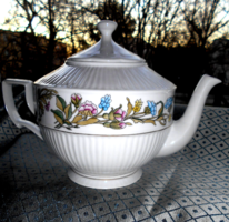 Hollóházi porcelán teás kancsó Ritka mintával (Apolló sorozatból)