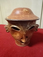 Ceramic candle holder, human head shape, height 14 cm. Emi