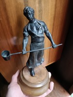 Régi bronz öntő munkás antik