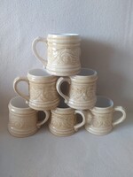 Gránit 6 db- os söröskorsó készlet, egyben eladó, hibátlan, jelzett 10x8 cm