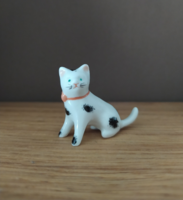Mini porcelán foltos cicus/cica (Hollóházi?)