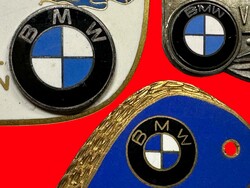 EXTRÉM RITKA !!! BMW KLUB EMBLÉMA GYŰJTEMÉNY VINTAGE TŰZZOMÁNC FESTETT ZOMÁNC EZÜST ÉS ARANY SZÍNBEN