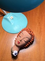 KOLOZSVÁRI KERÁMIA ARTDECO NŐI FALIMASZK FALIKÉP 19 CM