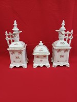 Victoria Austria porcelán olaj- ecet tartó,  fedeles tartóval