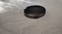 Régi, ezüstözött, tükör, szelence 7x5,5cm.