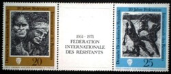 ND1680-1 / NDK 1971 Nemzetközi Szabadságharcos Társaság bélyegsor postatiszta középrészes csík