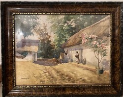 Bereczk Károly szignózott akvarell