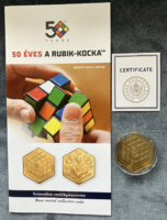 50 éves a RUBIK-KOCKA 3000 forintos emlékpénzérme certivel