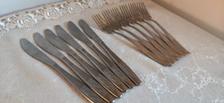 Előételes evőeszköz készlet 6+6 villa és kés újszerű állapotban