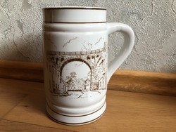 Wagner & Apel Stadt Gräfenthal 1337 -1987 címeres / látképes porcelán sörös korsó  18.