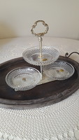 Vintage,3 részes ólomkristály kínáló,tálaló