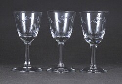 1S820 Cut glass footed stamped glass shot glass trio