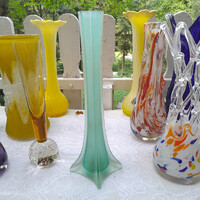 Türkiz szálváza üveg váza 31 cm  - Art&Decoration