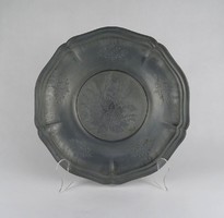 1S841 Régi jelzett nagyméretű óntányér fali ón tál 32 cm