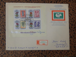 FDC 1971. Bélyegnap (44.) - Budapest '71 (II.) blokkal; alkalmi bélyegzéssel; ajánlott ragjeggyel