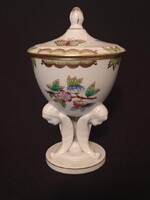 B051 Herendi porcelán Viktória mintás figurális kaviár tartó