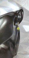 Mutatós 925, peridot, cirkón drágaköves,  sterling ezüst füli 14 K aranyozva / - új