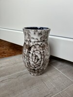 Gyönyörű retro szürke kerámia  váza , nosztalgia,  Hódmezővásárhelyi lakásdekoráció mid modern