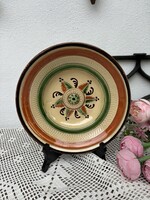 21 cm Gyönyörű retro kerámia Agyagipar Karcag népi falitányér falusi paraszti nosztalgia dekoráció