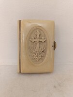 Antik francia nyelvű biblia szövegek Keresztény vallásos csattos könyv 219 9582