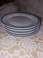Alföldi menzás, kék csíkkal porcelán süteményes tányér, 17cm