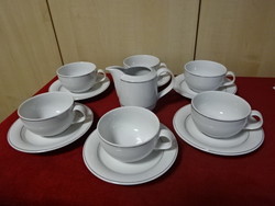 Alföldi porcelán, hat személyes teáskészlet, 13 darabos. Jókai.