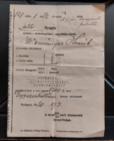 1920. Nyugta sírhely-, sírboltnyitási-,csontfülke- díjról  - Eredeti dokumentum